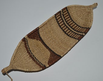 African Basket Ethiopian Gambela Woven Boat Basket, Tribal Decor Basket, Ethiopia Folk Art, Gambela Bread Fruit Canoe Basket