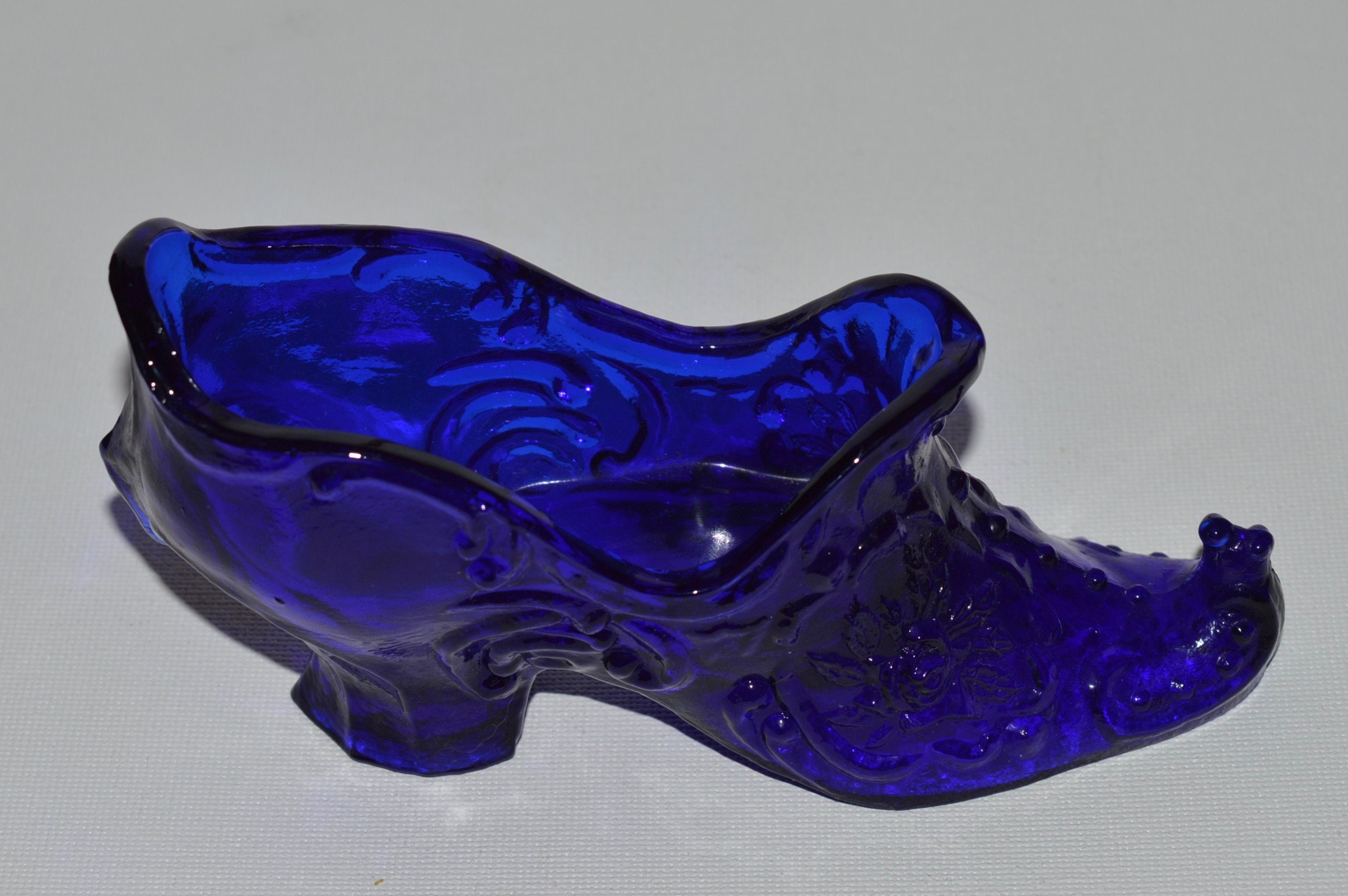 Cobalt Glass Slipper Mosser Rose Slipper Cobalt Blue Glass | Etsy
