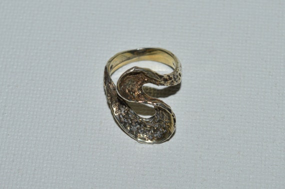 Sterling Modernist Ring, Mid Century Modern Silve… - image 5