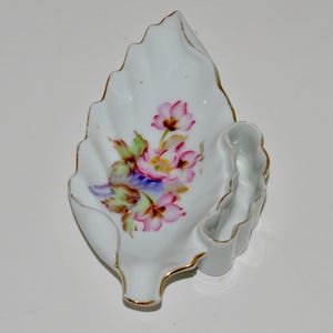 Vintage Ashtray Cigarette Holder, Porcelain Floral Ashtray, Petite Ashtray by Takiro Japan, Handpainted w Pink Floral Motif, Cigarette Stand