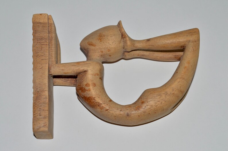 Vintage Wooden Gymnast Sculpture, Sugar Wood Folk Art Carving, Rustic ...