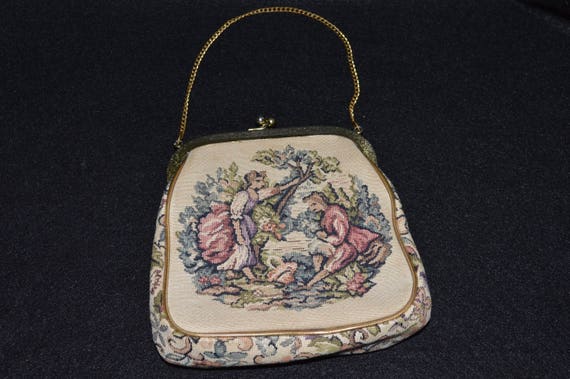 Vintage Handbag Tapestry Julius Resnick Miami JR Purse Floral 