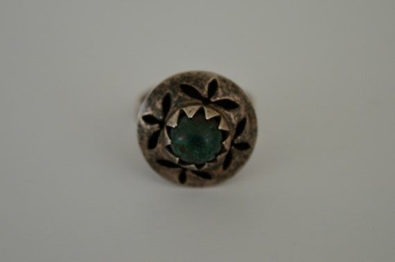 Taxco Mexico Ring, Mexico Sterling Silver, Green … - image 2