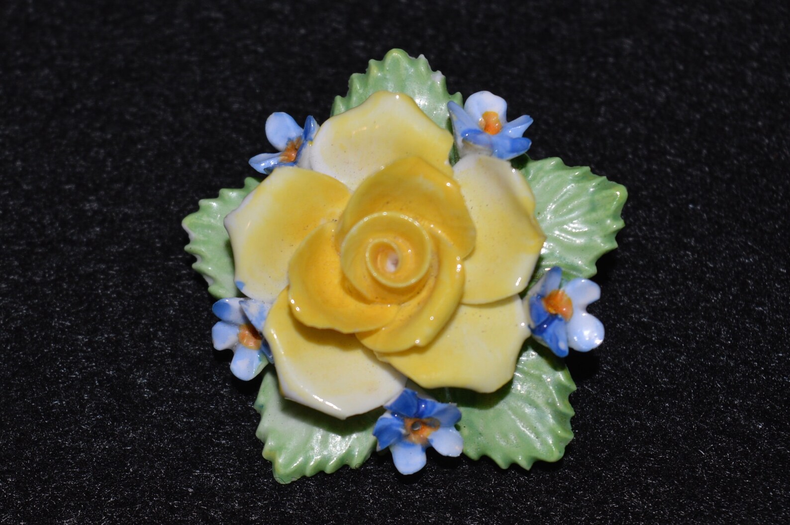 Denton China Brooch Denton Floral Jewelry Yellow Rose Pin Etsy
