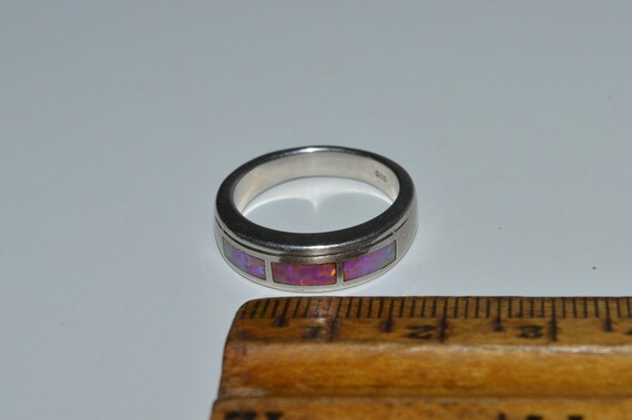 Opal Inlay Multi Stone Silver Ring, Opal Modernis… - image 10