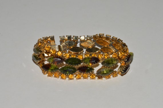 Vintage Costume Jewelry Crystal Rhinestone Bracel… - image 1