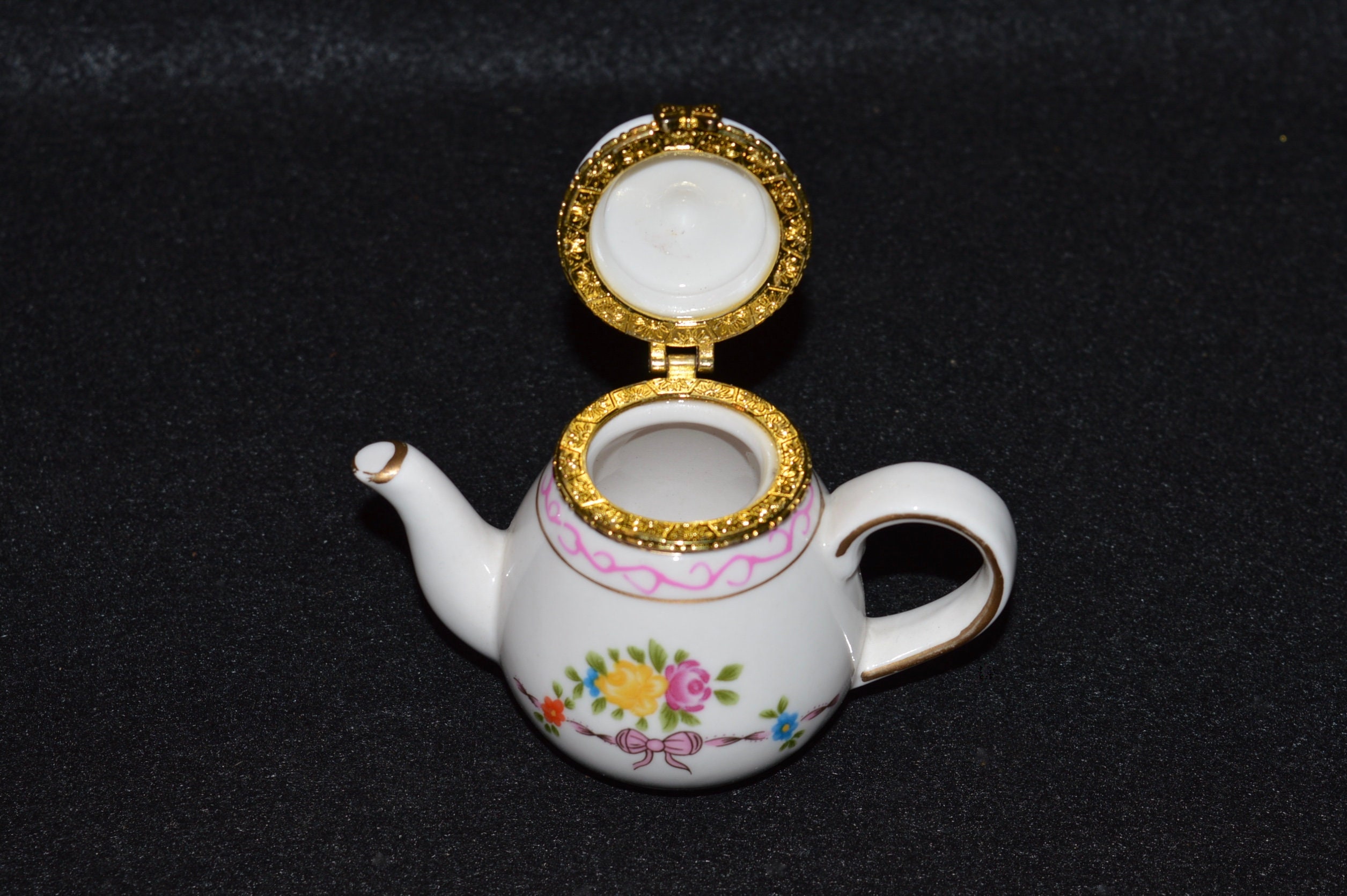 Teapot Trinket Box Porcelain Hinged Box Teapot PHB Etsy
