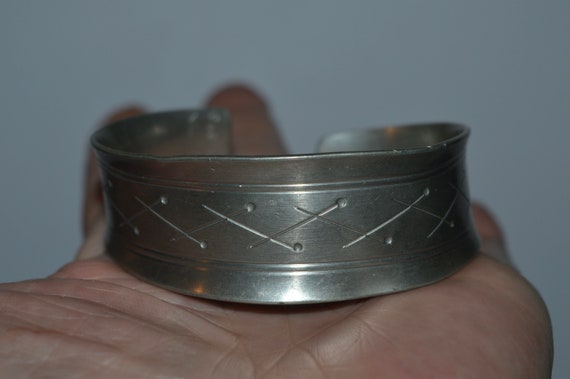 JJ Vejle Jorgen Jensen Tin Handmade Cuff Bracelet… - image 5