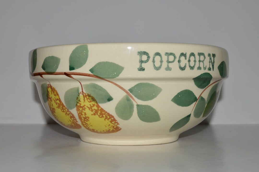 Vintage Popcorn Bowl 10 Inch Mixing Bowl the Crock Shop Etsy