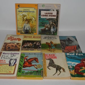 Vintage Young Reader Books, Children&#39;s Paperback Horse and Animal Stories, Lot of 10 Teen Paperback Books from 1970s, Vintage Paperback Lot