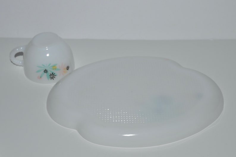 Federal Glass Patio Snack Set Federal Glass Atomic Flower Etsy