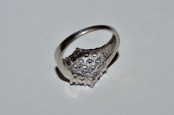 Sterling Tanzanite Cluster Ring, Hexagonal Cockta… - image 4