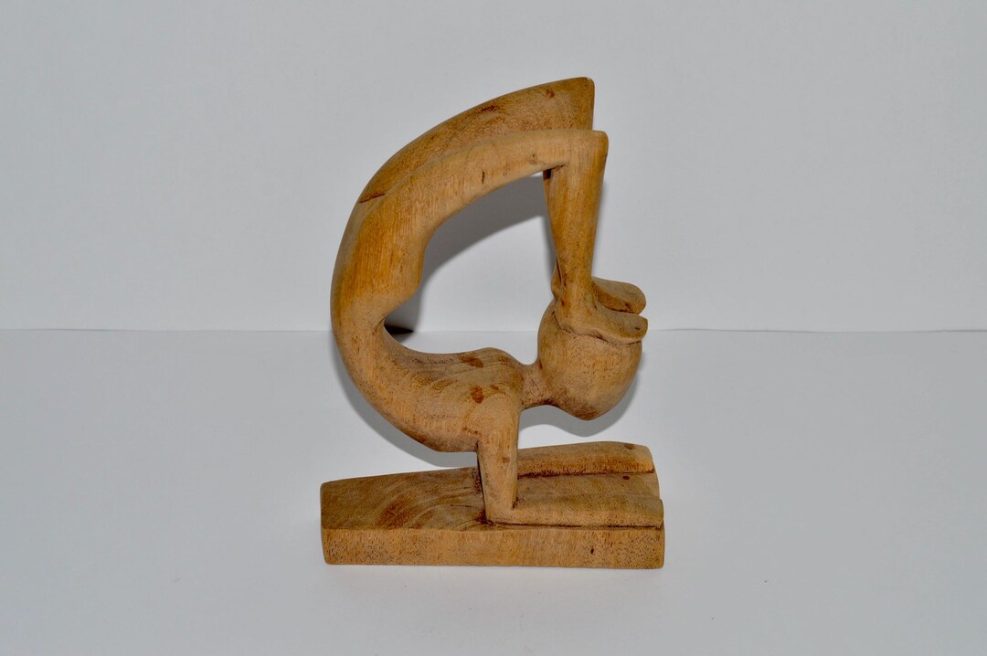Vintage Wooden Gymnast Sculpture, Sugar Wood Folk Art Carving, Rustic ...