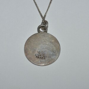 Aztec Calendar Pendant Necklace Mexico Taxco Sterling Silver Aztec