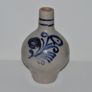 Blue and White Stoneware Jug, Cobalt Flow Blue Salt Glaze Stoneware, French Alsace Pottery Jug, Betschdorf Pottery, Alsatian Pottery