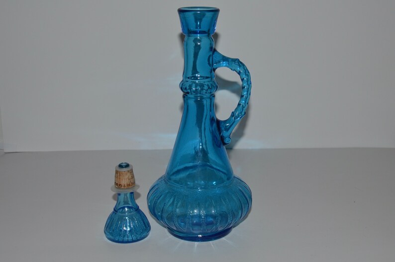 Jim Beam Genie Decanter Blue Glass Bottle W Stopper 1973 Jim Etsy