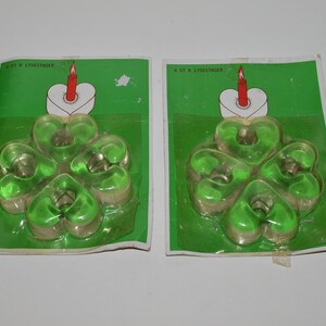 Danish Glass Candleholders, Lysestager Candlesticks, Heart Shaped, Clear Glass Hearts, Taper Candleholders, Original Package, Heart Candles