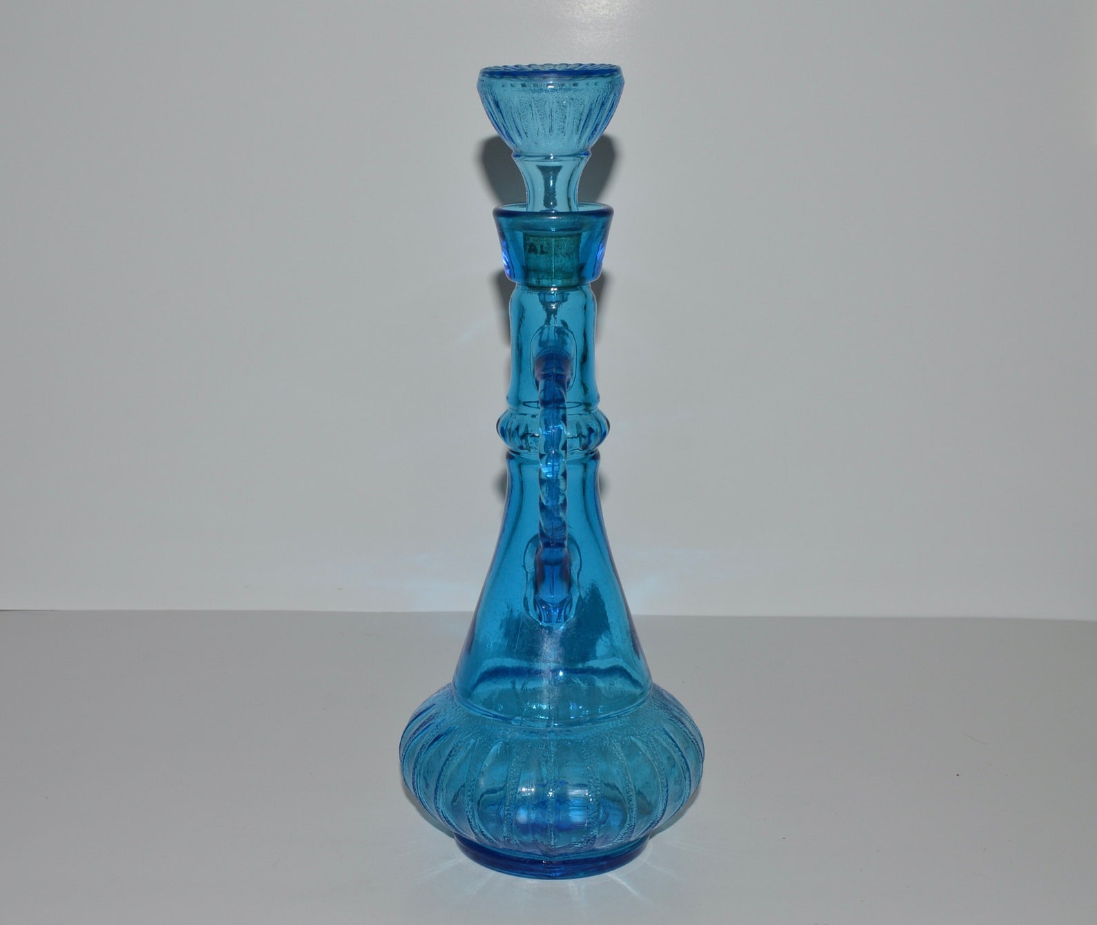Jim Beam Genie Decanter Blue Glass Bottle W Stopper 1973 Jim Etsy