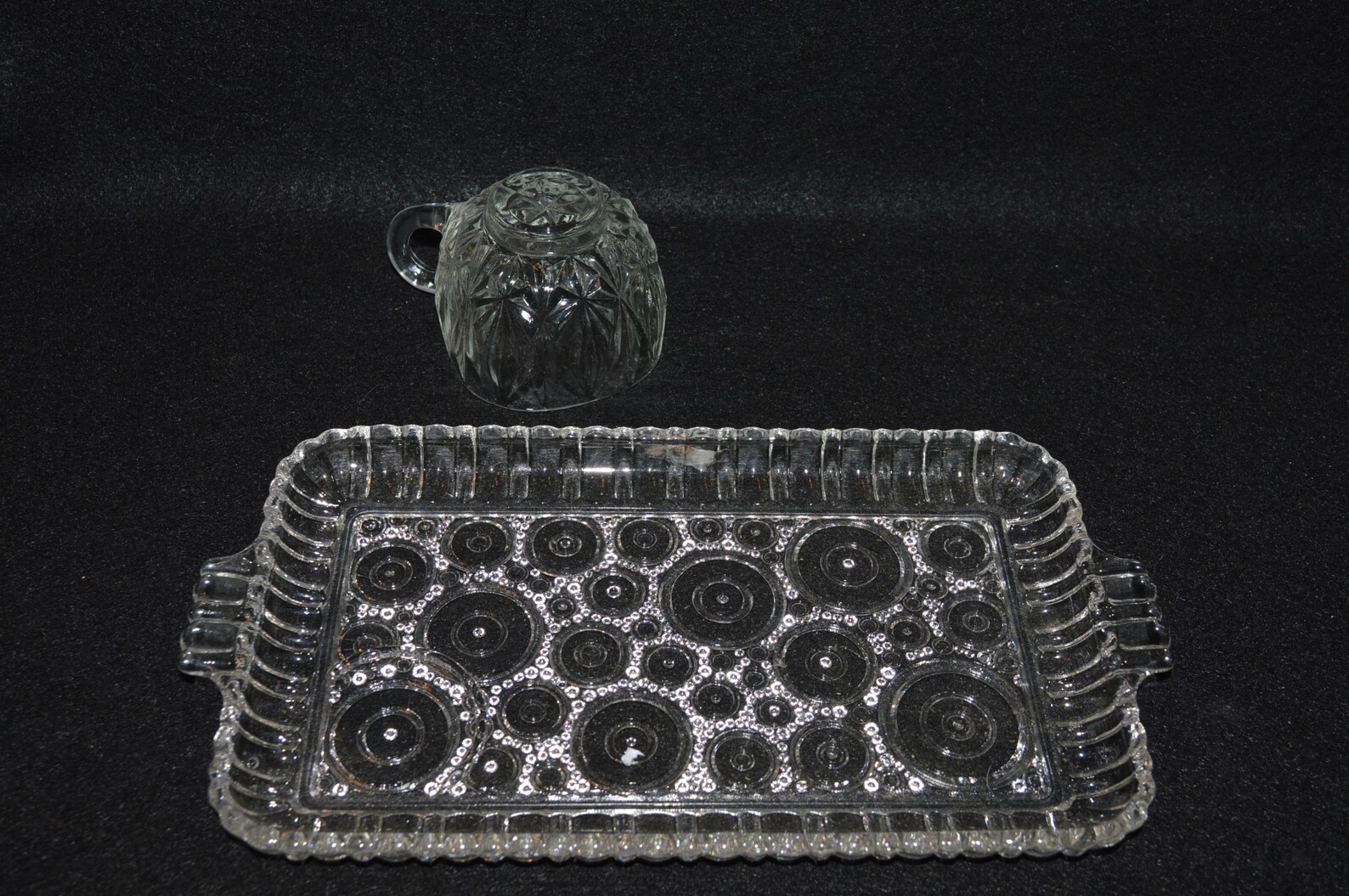 Anchor Glass Serva Snack Set Vintage Anchor Hocking Glass Etsy