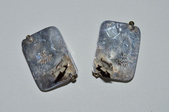 Mexico Orquidia 950 Silver Earrings, Taxco Clip E… - image 5