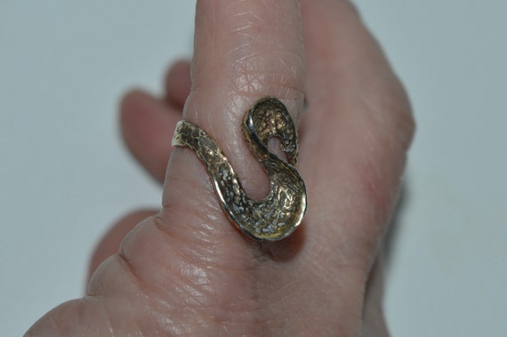 Sterling Modernist Ring, Mid Century Modern Silve… - image 2