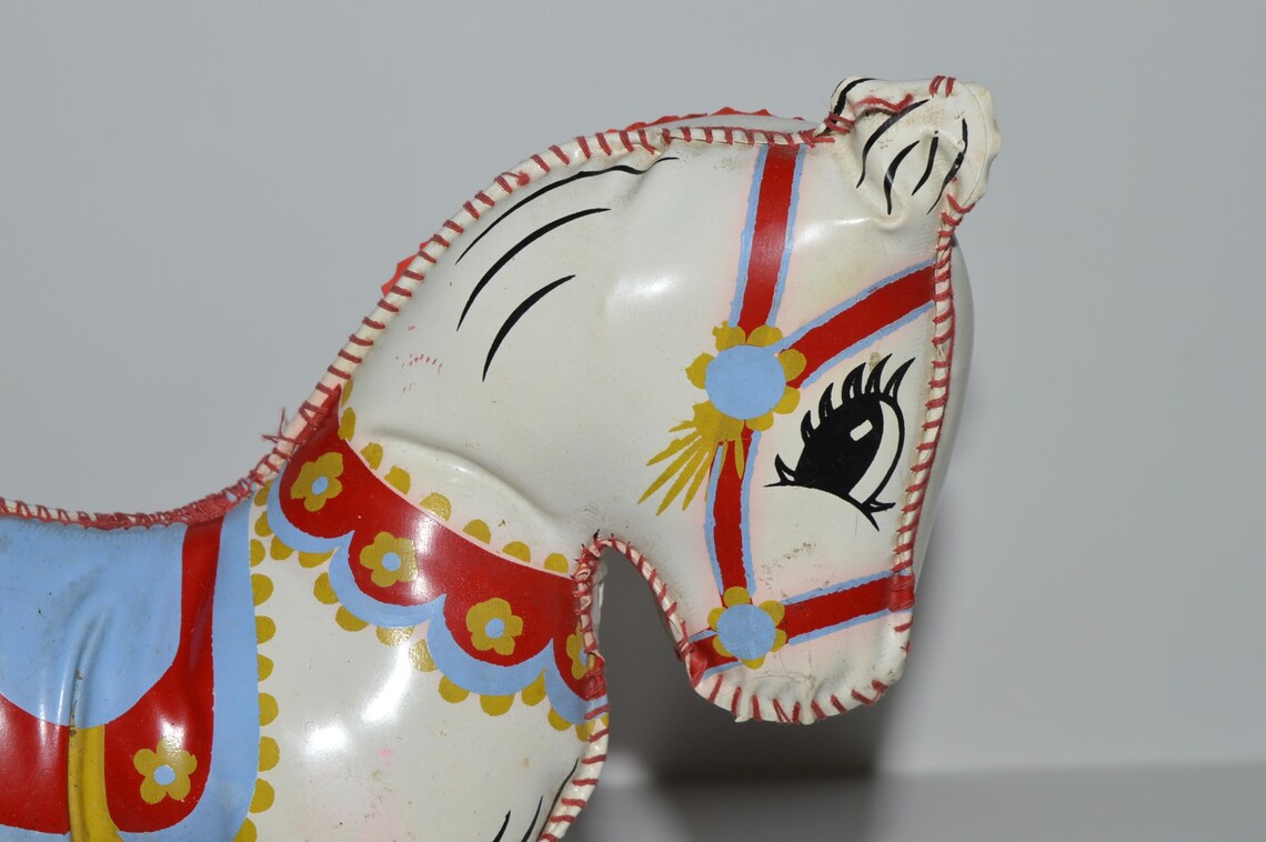 Vintage Vinyl Stuffed Animal Mid Century Toy Horse Vinyl Etsy