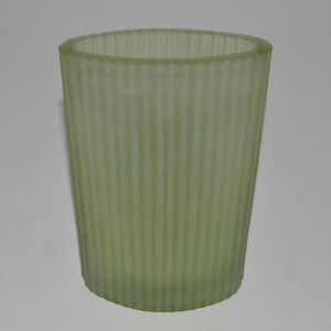 Vintage Birgitta Walz Signed Art Glass Vase, Green Glass Ribbed Vase, Swedish Glass Post Modern 1990s Statement Vase, Table Centerpiece Gift