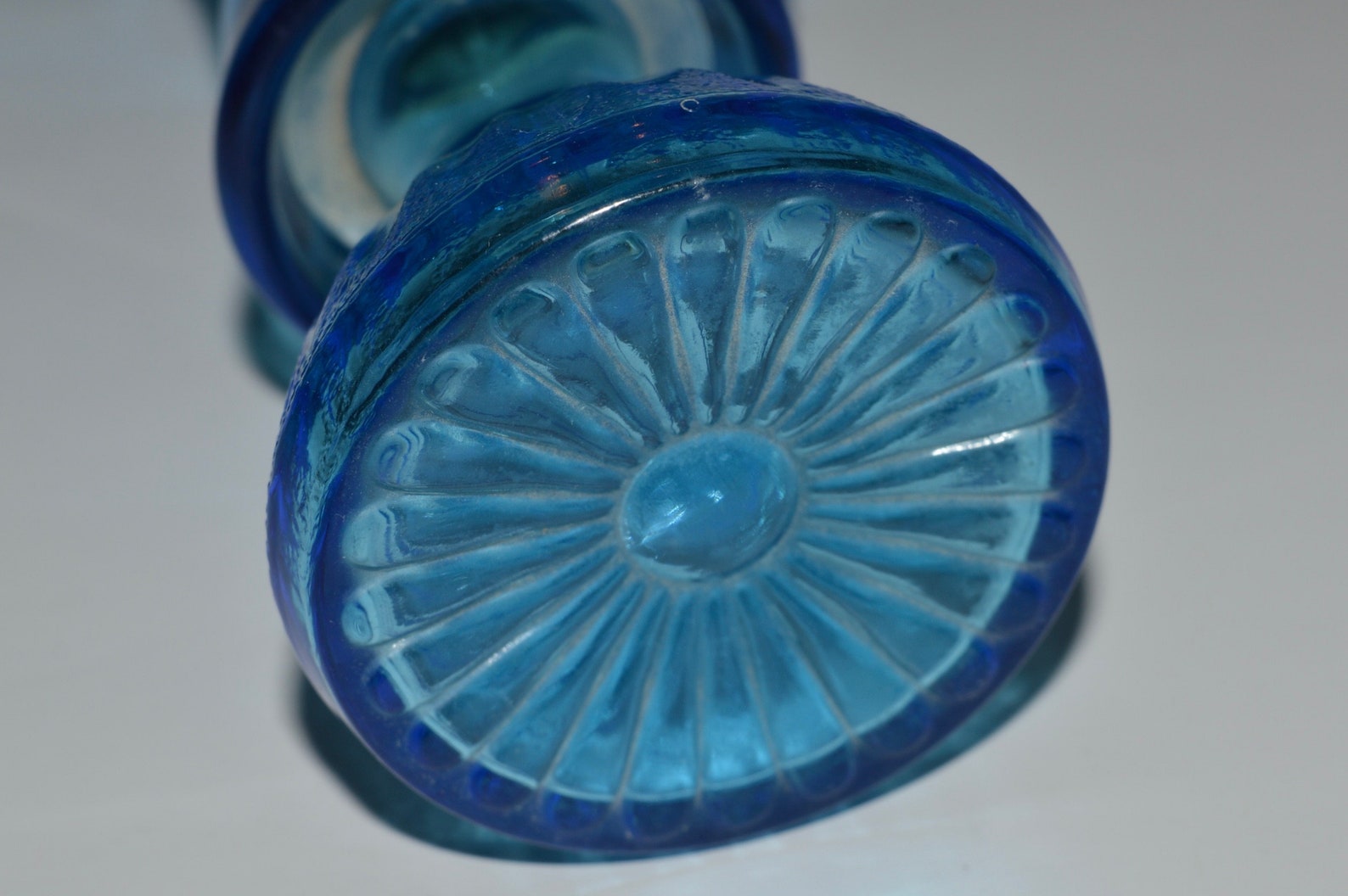 Jim Beam Genie Decanter Blue Glass Bottle W Stopper 1973 Jim Etsy