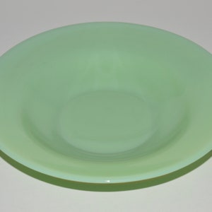 Vintage Green Jadeite Shallow Bowl, Green Jadite Glass, Fire King Cereal Fruit Bowl,  8.5 Inches Diameter Collectible Glass