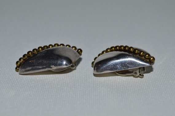 Mexico Orquidia 950 Silver Earrings, Taxco Clip E… - image 2