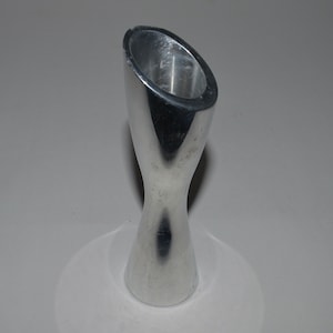 Nambé Aluminum Candleholder, Nambe Studio Karim Rashad Design, MCM Style Hourglass Shape Aluminum Alloy Candle Holder, Elegant Table Decor