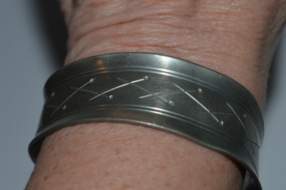 JJ Vejle Jorgen Jensen Tin Handmade Cuff Bracelet… - image 7