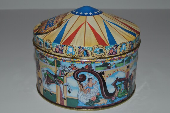 Hershey Carrousel Collectible Tin, Vintage Merry Go Round Tin