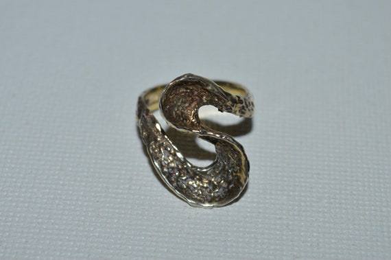 Sterling Modernist Ring, Mid Century Modern Silve… - image 4