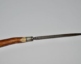Antler Handle Knife Sharpener, Staghorn Kitchen Utensils, Vintage Knife Sharpening Implement, Retro Kitchen, Blade Sharpener, Gift for Him