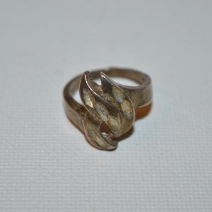 Sterling Cutout Ring, Modernist Sculpted Silver Ring, Sterling Cut Embossed Statement Ring, Abstract Sterling Carved Ring Size 6.75