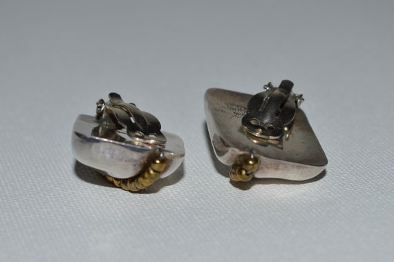 Mexico Orquidia 950 Silver Earrings, Taxco Clip E… - image 4
