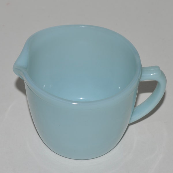 Vintage Fire King Delphite Blue Glass Creamer, 1950s Collectible Glass Pitcher from Fire King, Beautiful Sky Blue Milk Glass Cream Server