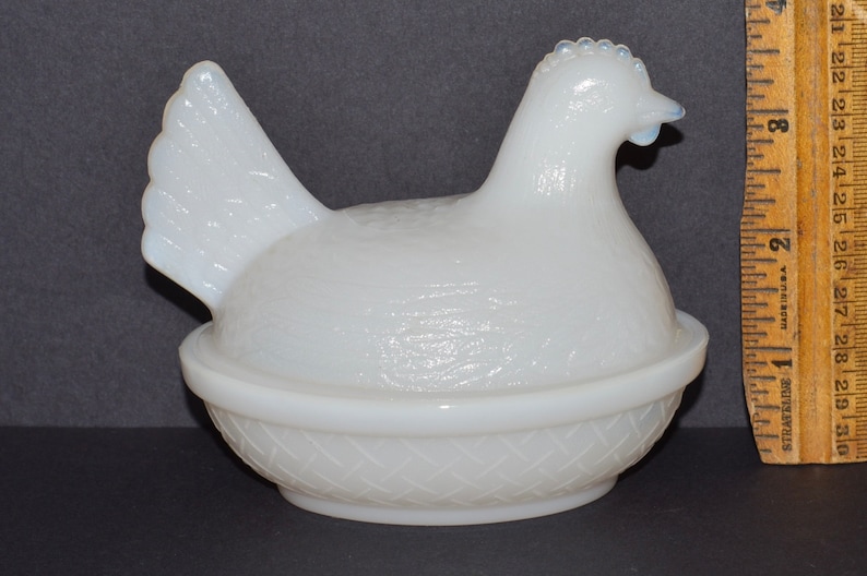 Indiana Glass Hen on Nest Milk Glass Hen HON Trinket Dish - Etsy