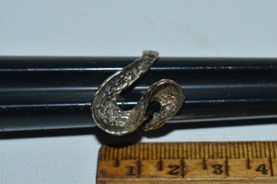 Sterling Modernist Ring, Mid Century Modern Silve… - image 9