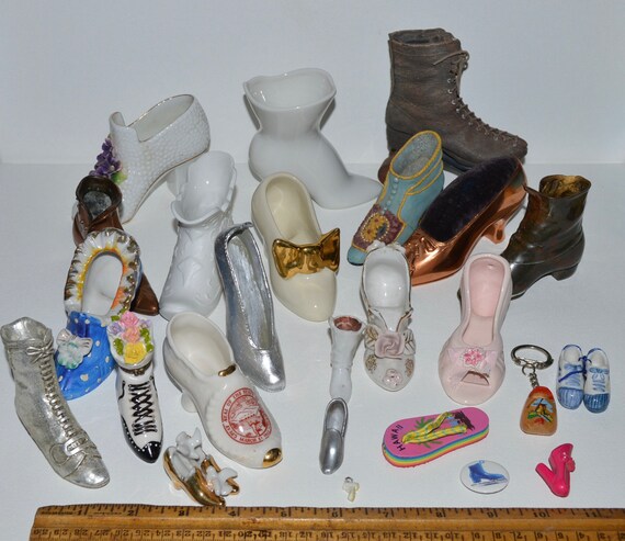 Miniature Shoes Shoe Collection Tiny Shoes Shoe Figurines Shoe Souvenirs Shoe Collectibles Shoe Ornaments Junk Lot Mini Shoe Lot 6 Etsy