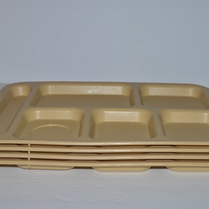 Melamine Cafeteria Trays, Vintage Cambro Trays, Cambro Melamine Melmac Trays, School Lunch Trays, Beige Colored Melamine Made in USA