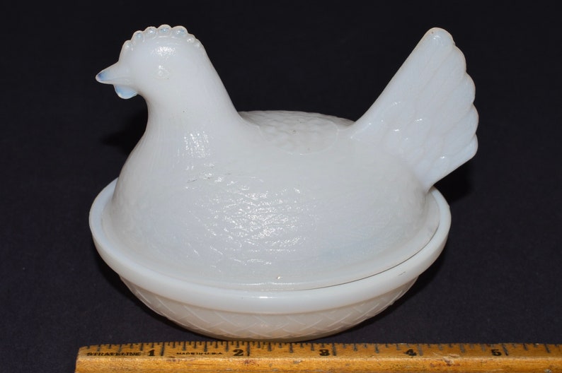 Indiana Glass Hen on Nest Milk Glass Hen HON Trinket Dish - Etsy