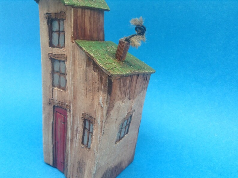 Little Wooden Houses Small Wood House Wood Block Houses Etsy