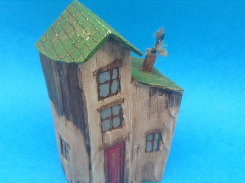 Little Wooden Houses Small Wood House Wood Block Houses Etsy