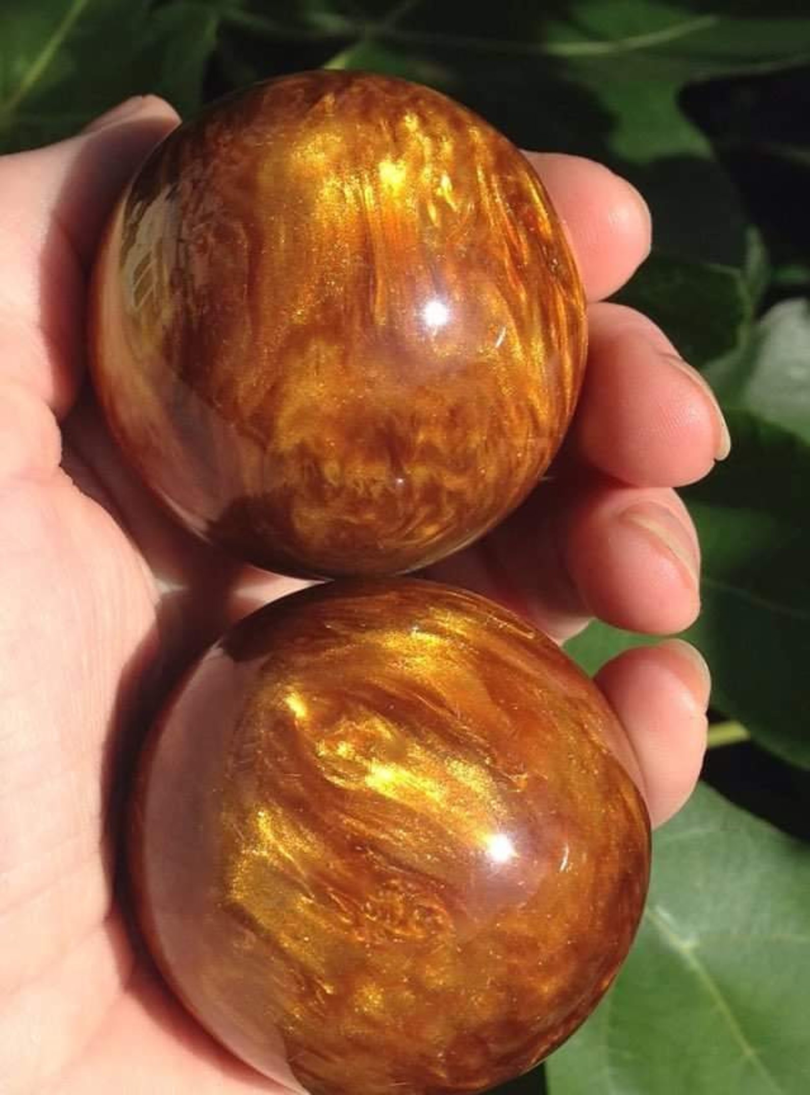 RESIN ART Golden Black Coral Sea Willow ball Etsy