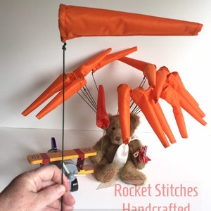 Back in stock Windsocks for your mini airport. Aviation/airplane/drone. Pilot gift. Flying wind sock. Solid Orange wind direction image 5