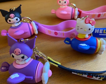 One Kuromi or H ello K itty key fob japanese anime keychain airplane/aviation/pilot gift HK keyring RocketStitches