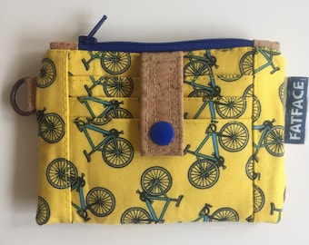 Minimalist Canby Bikes Cardholder ID Wallet - easy to grab. Lanyard, 3 secure credit card slots, zip pocket, clear window. School