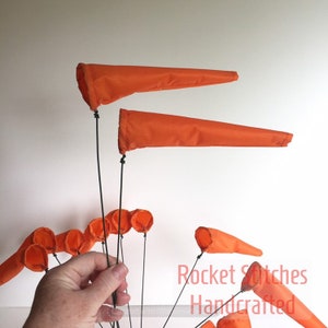 Back in stock Windsocks for your mini airport. Aviation/airplane/drone. Pilot gift. Flying wind sock. Solid Orange wind direction image 1